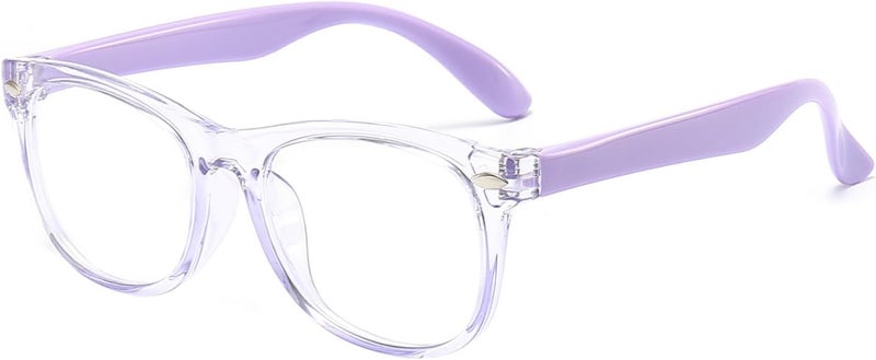 FANNYGO Store 1 Pack kids Blue Light Blocking Glasses For Girls And Boys Computer Blue Light Blocking Glasses For Age 3-11 (Light purple) - Image 1